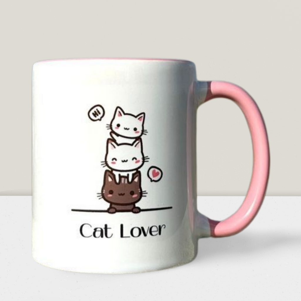 Caneca Personalizada Cat Lover Kawaii | Caneca Amantes de Gatos