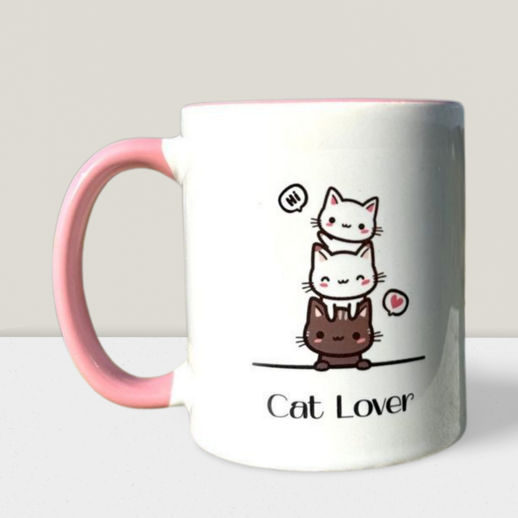 Caneca Personalizada Cat Lover Kawaii | Caneca Amantes de Gatos