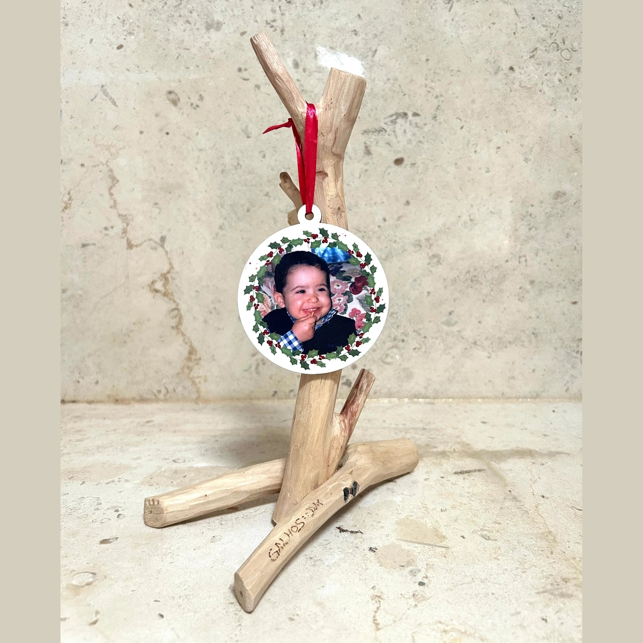 Bola de Natal Fotografia Personalizada – Dupla Estampagem e Toque Único