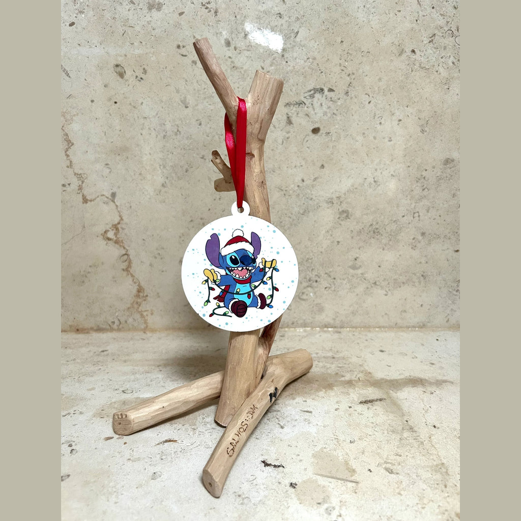 Bola de Natal Stitch Personalizada – Dupla Estampagem e Toque Único