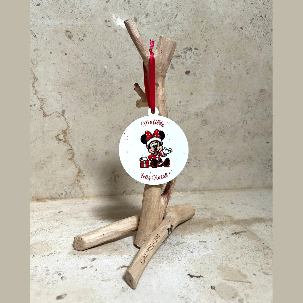 Bola de Natal Minnie Personalizada – Dupla Estampagem e Toque único