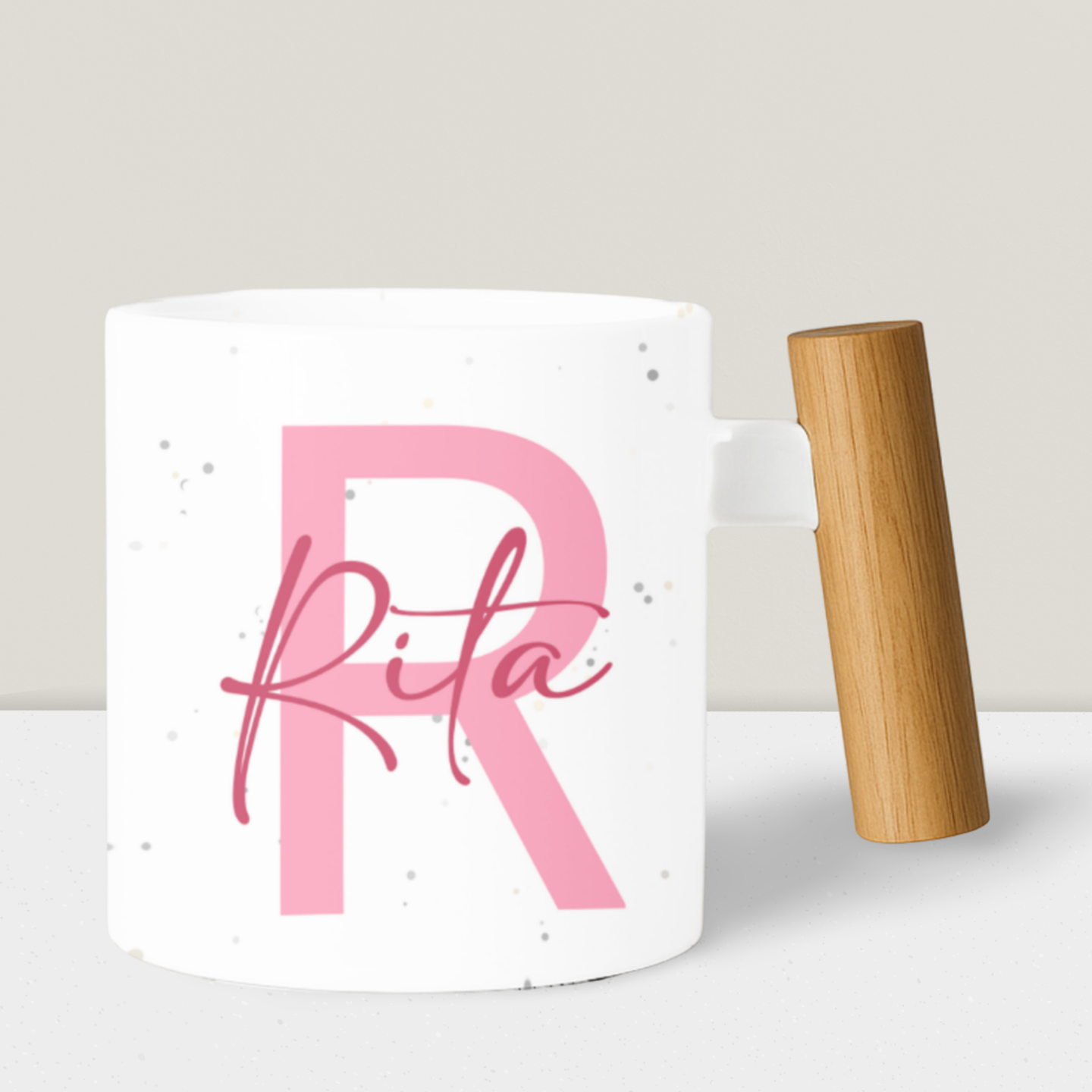 Caneca Inicial com Pega de Madeira