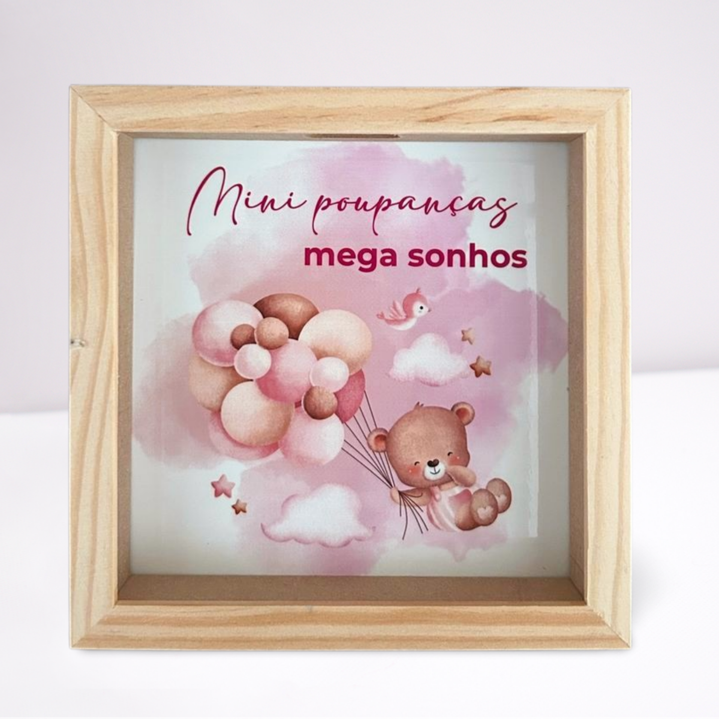 Mealheiro Personalizado em Madeira - Guarda Sonhos e Pequenas Poupanças