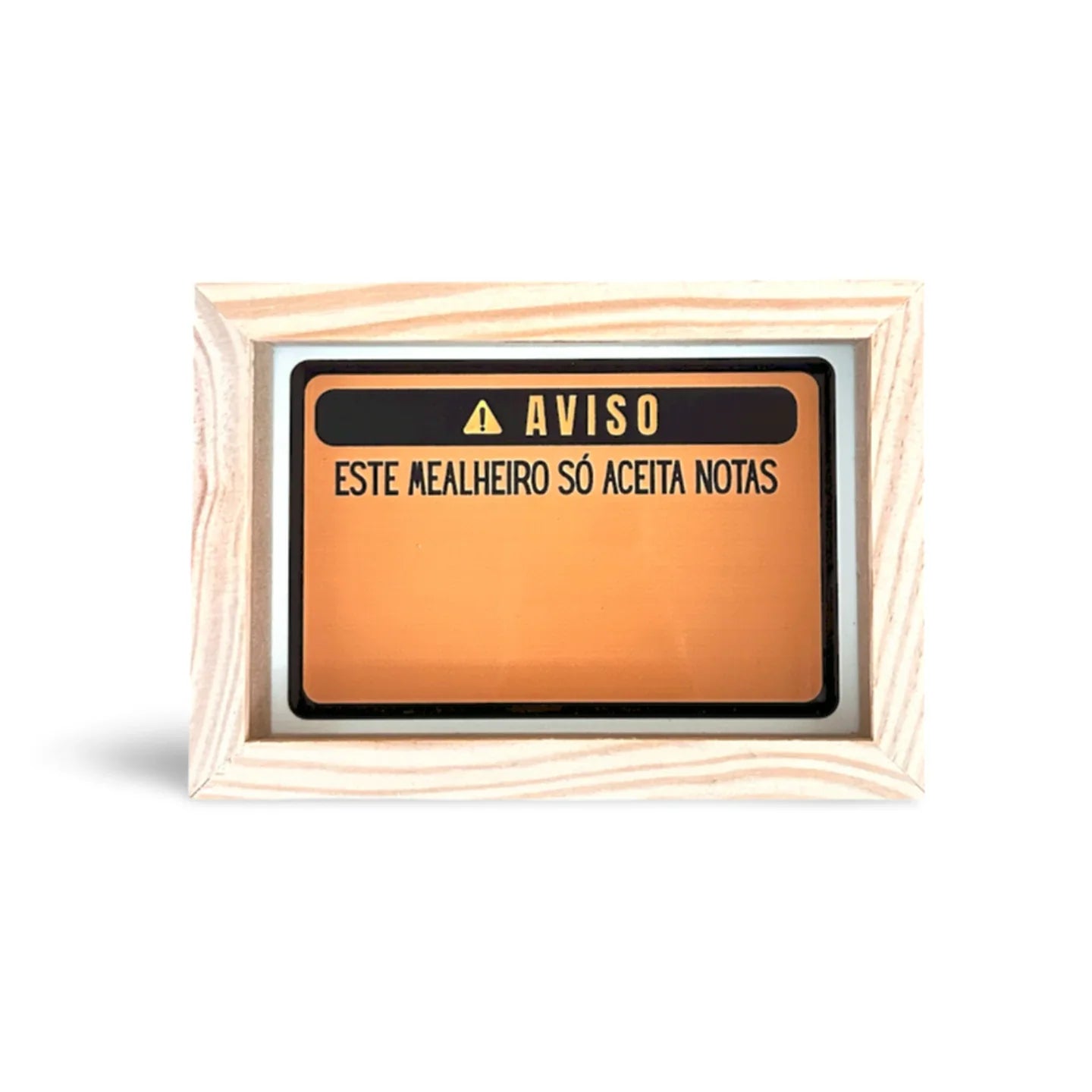 Mealheiro Personalizado em Madeira – Só Aceita Notas