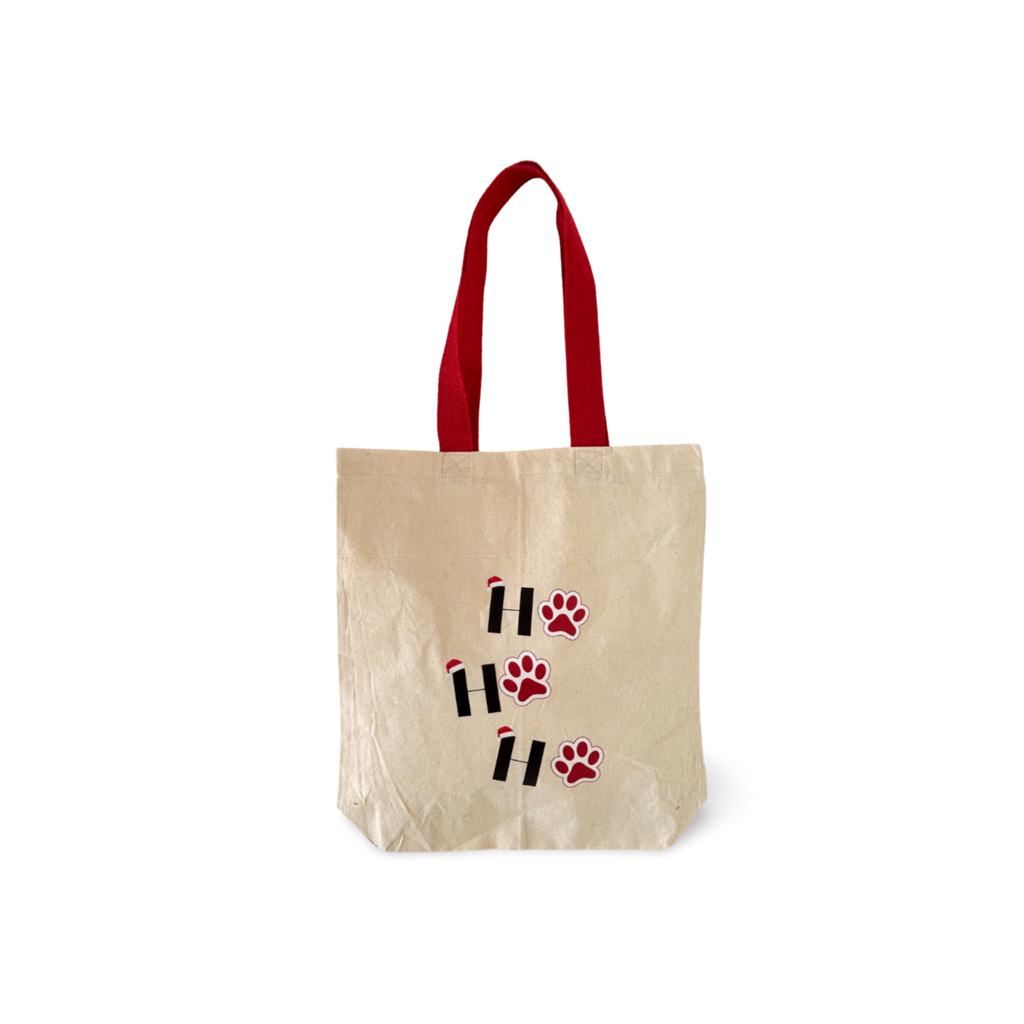 Tote Bag Natal Pet | Saco Natal Cão/Gato | Tote Bag Natal Pegadas |