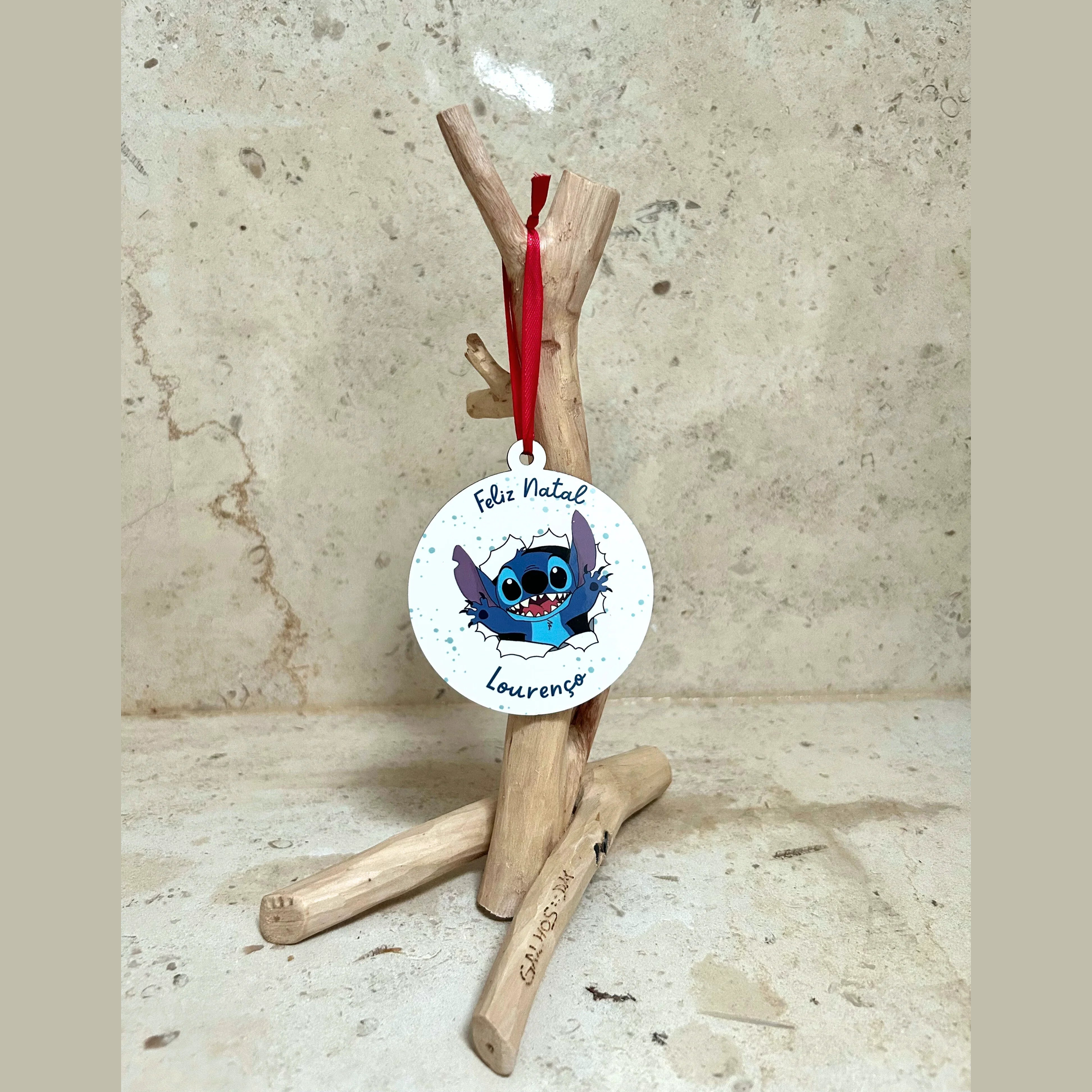 Bola de Natal Stitch Personalizada – Dupla Estampagem e Toque Único